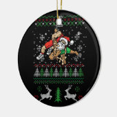 レスリング醜いクリスマスレスラーサンタトナカイF セラミックオーナメント (左)