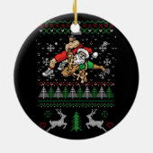 レスリング醜いクリスマスレスラーサンタトナカイF セラミックオーナメント (裏面)