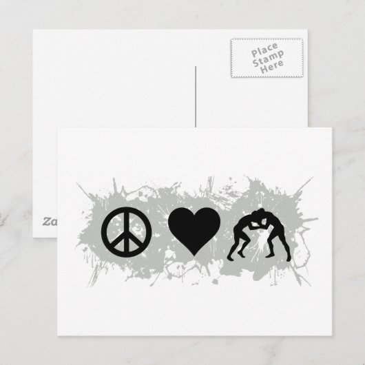 レスリング1 ポストカード (正面/裏面)