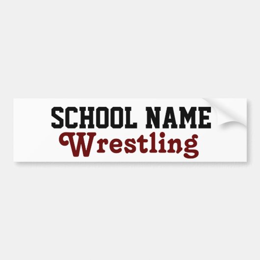 レスリング – 独自の学校精神を作成 バンパーステッカー (正面)