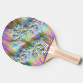 レスリーの~のピンクの氷の~のフラクタルパターン~のオリジナルの~ 卓球ラケット (横)