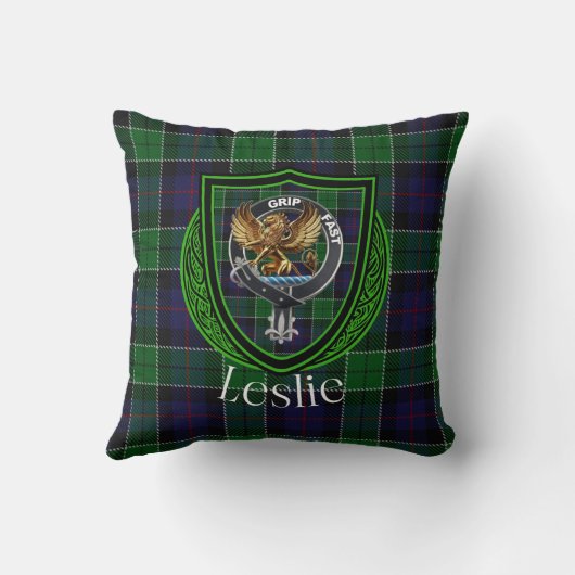 レスリースコティッシュクランタータンチェック&クレスト クッション (裏面)