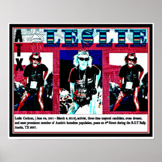 レスリー・コクラン、ホームレス、クロスドレッシング、活動家 ポスター
