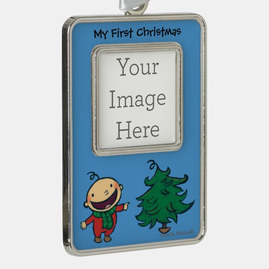 レスリーPatricelliのベビーはクリスマスツリーを選びます シルバープレートフレームオーナメント (右)