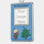 レスリーPatricelliのベビーはクリスマスツリーを選びます シルバープレートフレームオーナメント (左)