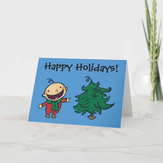 レスリーPatricelliのベビーはクリスマスツリーを選びます シーズンカード (正面)