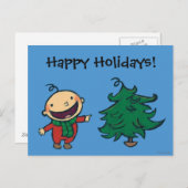 レスリーPatricelliのベビーはクリスマスツリーを選びます シーズンポストカード (正面/裏面)