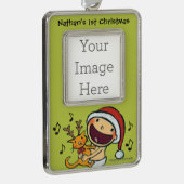 レスリーPatricelli FaのLaのLaのベビー シルバープレートフレームオーナメント (右)