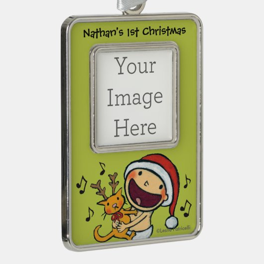 レスリーPatricelli FaのLaのLaのベビー シルバープレートフレームオーナメント (右)