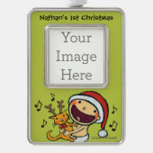 レスリーPatricelli FaのLaのLaのベビー シルバープレートフレームオーナメント (正面)