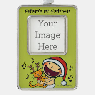 レスリーPatricelli FaのLaのLaのベビー シルバープレートフレームオーナメント