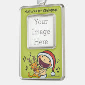 レスリーPatricelli FaのLaのLaのベビー シルバープレートフレームオーナメント (左)