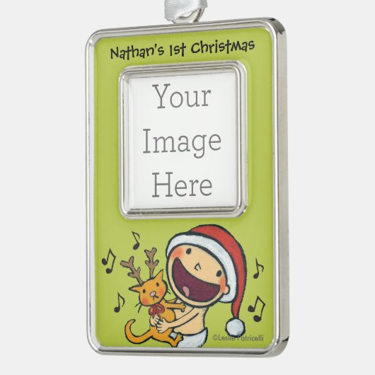 レスリーPatricelli FaのLaのLaのベビー シルバープレートフレームオーナメント (左)