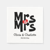 レズはっきりしたビアのモダン夫人結婚と スタンダードカクテルナプキン (正面)