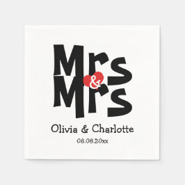 レズはっきりしたビアのモダン夫人結婚と スタンダードカクテルナプキン