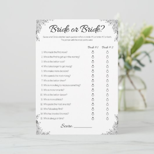 レズウェディングシャワーゲーム,花嫁か花嫁 招待状 (スタンド正面)