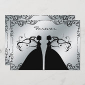 レズエレガントビアンゲイ結婚式招待状 招待状 (正面/裏面)