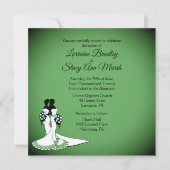レズエレガントビアン結婚式招待状エメラルド 招待状 (正面)