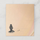 レズエレガントビアン。結婚の桃座席表 プレイスカード (外部開封)