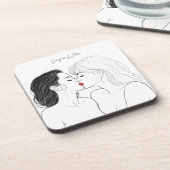 レズエレガントビア連パーソナライズされた携 コースター (左側)