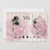 レズコンテンポラリービアン結婚式の招待ヴィンテージおもしろい 招待状 (正面)