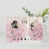 レズコンテンポラリービアン結婚式の招待ヴィンテージおもしろい 招待状 (スタンド正面)