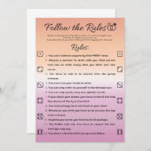 レズバチェロレッテゲ後を追ーム、ルール 招待状 (正面/裏面)