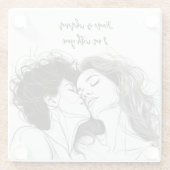 レズパーソナライズされたビアカップルアクリル系キーチェーン ガラスコースター (裏面)