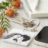 レズパーソナライズされたビアカップルアクリル系キーチェーン キーホルダー (正面右)