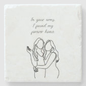 レズパーソナライズされたビアンのカップルのマッチング ストーンコースター (正面)