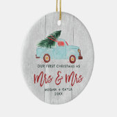 レズパーソナライズされたビアン夫妻ピックアップトラック セラミックオーナメント (右)