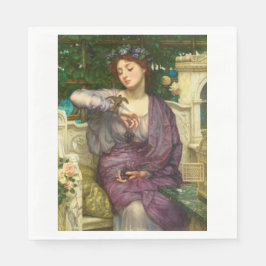 レズビアと彼女のスパロー（エドワード・ジョン・ポンターによる） スタンダードランチョンナプキン