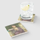 レズビアと彼女のスパロー（エドワード・ジョン・ポンターによる） ストーンコースター (横)