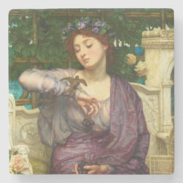 レズビアと彼女のスパロー（エドワード・ジョン・ポンターによる） ストーンコースター