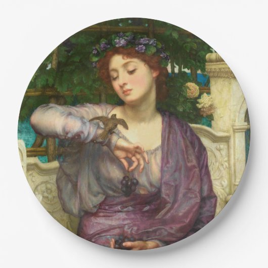 レズビアと彼女のスパロー(エドワード・ジョン・ポンターによる) ペーパープレート (正面)