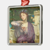 レズビアと彼女のスパロー(エドワード・ジョン・ポンターによる) メタルオーナメント (左)