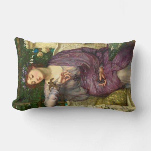 レズビアと彼女のスパロー（エドワード・ジョン・ポンターによる） ランバークッション (正面)