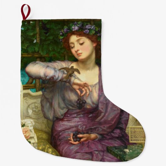 レズビアと彼女のスパロー（エドワード・ジョン・ポンターによる） ラージクリスマスストッキング (正面)