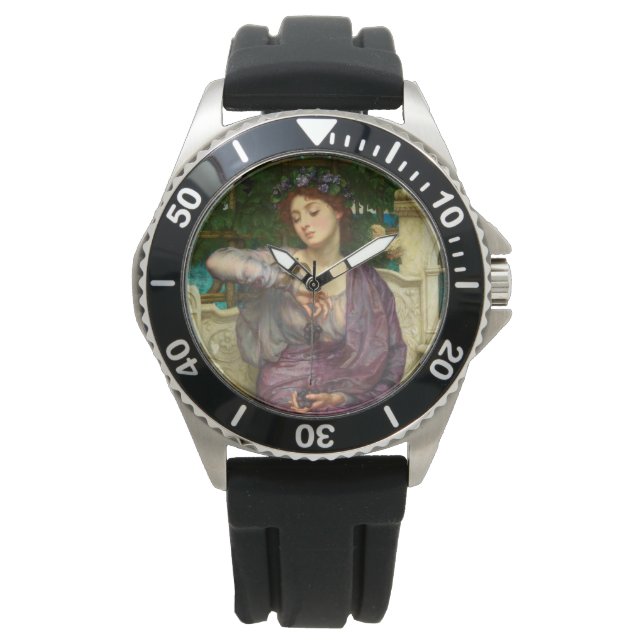レズビアと彼女のスパロー（エドワード・ジョン・ポンターによる） 腕時計 (正面)