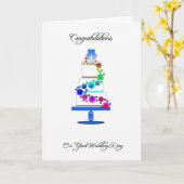 レズビアンおめでとうグリーティン結婚グ・カード カード (黄色い花)