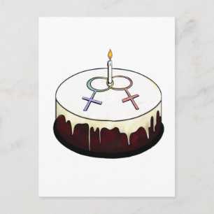 レズビアンお誕生日ケーキ ポストカード