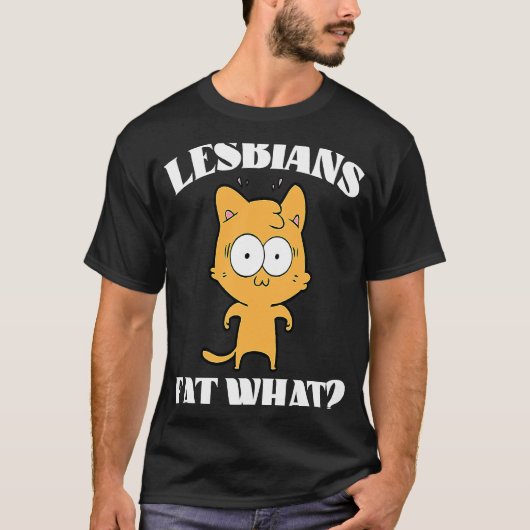 レズビアンが食べるもの ネコ 1 Tシャツ (正面)