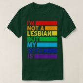 レズビアンじゃなくて妻はLGBTレインボーおもしろいだ Tシャツ (デザイン正面)