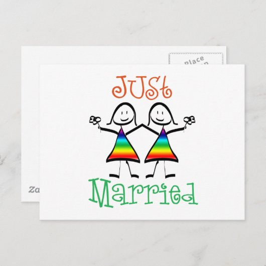 レズビアンたった今結婚しました 案内ポストカード (正面/裏面)