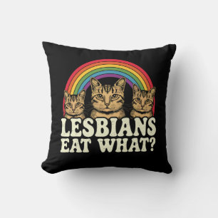 レズビアンって何食べるの?ヴィンテージLGBTプライド月間ジョーク クッション