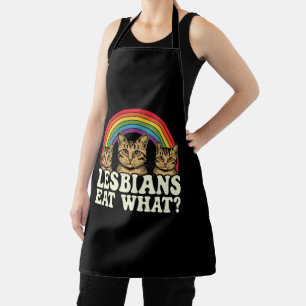 レズビアンって何食べるの? ヴィンテージLGBTプライド月間(Pride Month)パロディ エプロン