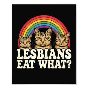 レズビアンって何食べるの？ ヴィンテージLGBTプライド月間（Pride Month）パロディ フォトプリント