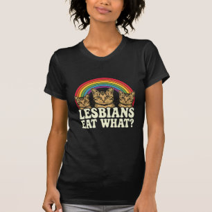 レズビアンって何食べるの? ヴィンテージLGBTプライド月間(Pride Month)パロディ Tシャツ