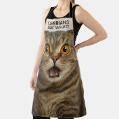 レズビアンって何食べるの？面白Tシャツ エプロン (インサイチュ)
