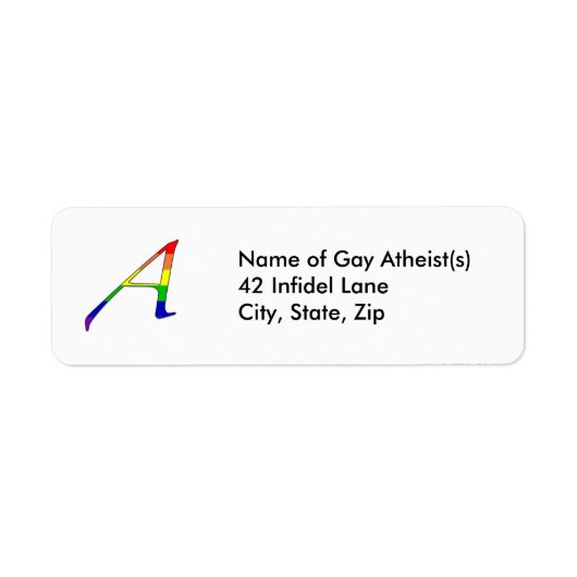 レズビアンとゲイプライド"緋色"文字Aラベル ラベル (正面)